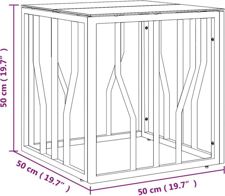 Immagine prodotto VidaXL Couchtisch Golden 50x50x50 cm Edelstahl und Glas (50 x 50 x 50 x 50 cm)