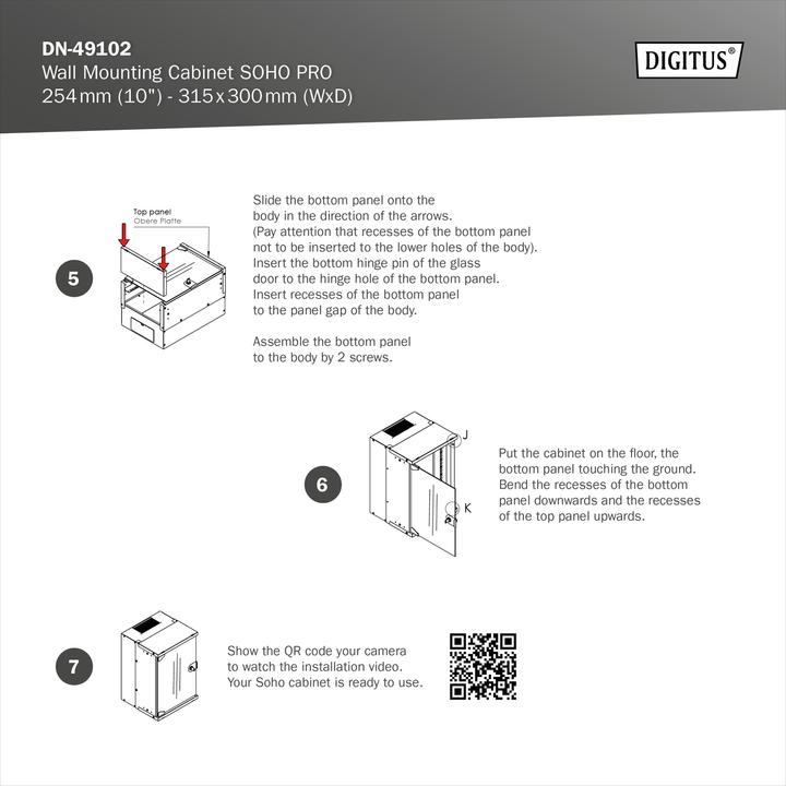 Actual product image Digitus 10" 9U wall-mounted enclosure, SOHO PRO 457 x 316 x 298 mm, grey (9 RU, 10 inch rack)