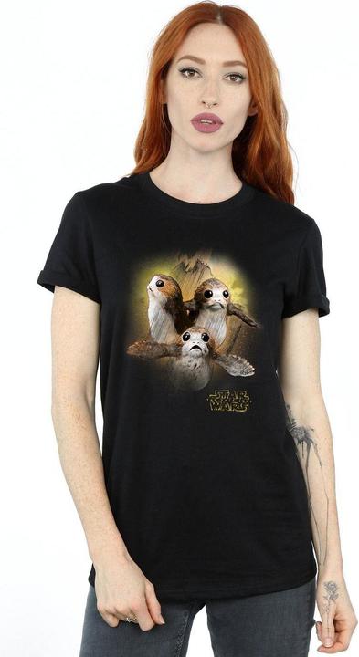 Actual product image Star Wars Womens/Ladies Porg Brushed Cotton Boyfriend T-Shirt (L)