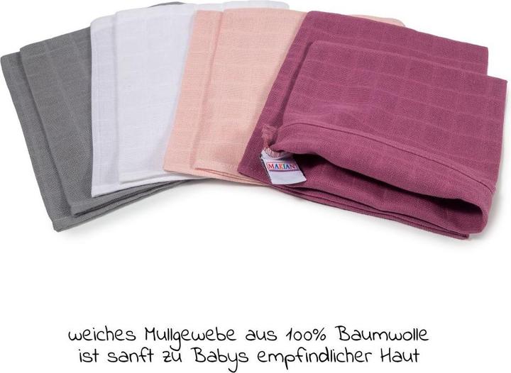 Actual product image Makian Baby flannels & wash mitts Gauze wash mitt 8-pack 15 x 20 cm - Orchid