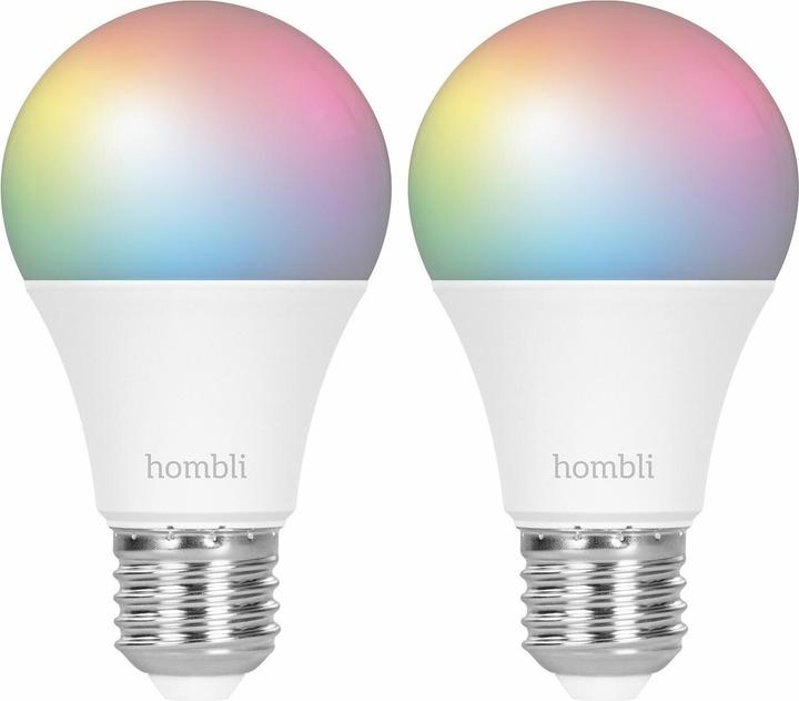 Actual product image Hombli Smart Bulb 9W RGB (2x) (E27, 9 W, 800 lm, 2 x, F)
