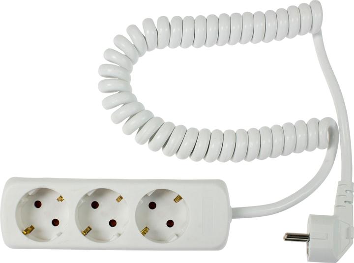 Actual product image As - Schwabe 11431 Power strip without switch white protective contact (3 x, CEE 7/3, 2.50 m)