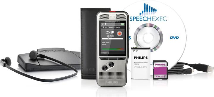 Image du produit Philips DPM6700 Ensemble de dictée et de transcription de notes de poche (32 Go)