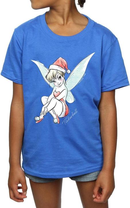 Actual product image Disney Girls Tinkerbell Christmas Fairy Cotton T-Shirt (140, 146)