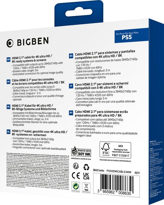 Produktbild Bigben HDMI – HDMI (3 m, HDMI)