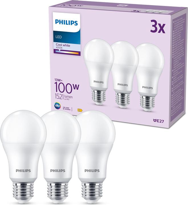 Produktbild Philips LED Bulbs (E27, 13 W, 1521 lm, 3 x, E)
