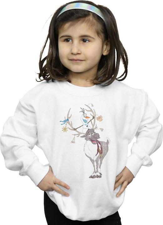 Actual product image Disney Girls Frozen Sven And Olaf Christmas Ornaments Sweatshirt (140, 146)