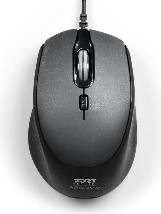 Productafbeelding Port Designs Office Pro Silent Muis Bedraad - Zwart - Bulk (Bedraad)