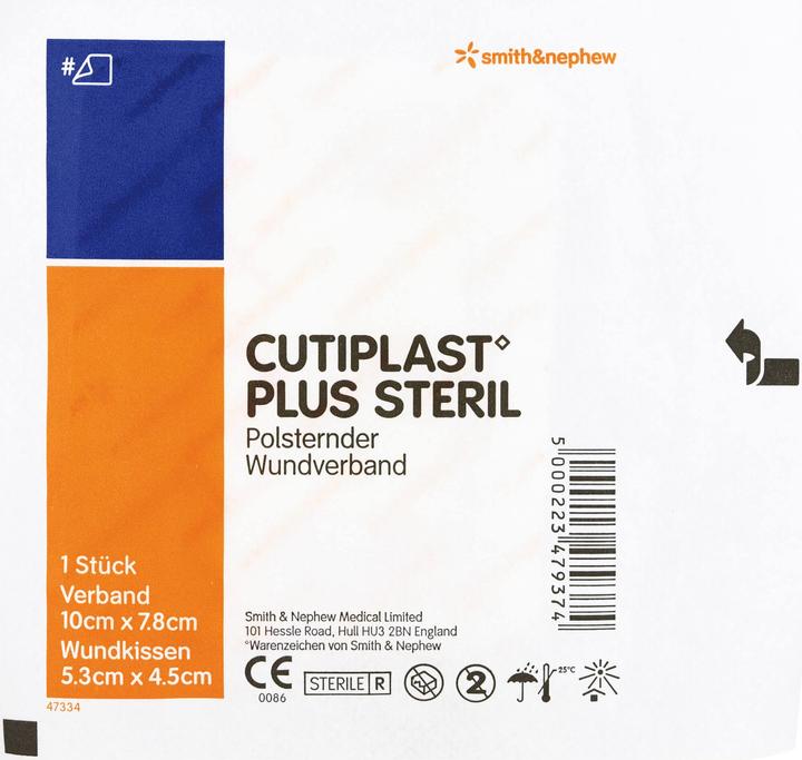 Actual product image Smith & nephew Cutiplast Plus sterile wound dressing 10 cm x 7.8 cm, 5 pcs. Wound dressings (5 x)
