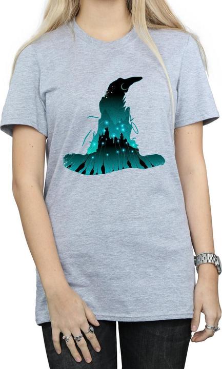 Actual product image Womens/Ladies Hogwarts Silhouette Cotton Boyfriend T-Shirt (XXL)