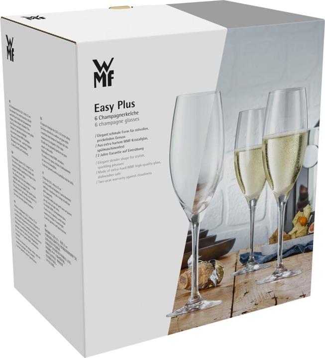 Actual product image WMF Easy Plus champagne glasses set of 6, 250ml, crystal glasses, dishwasher safe (25 cl, 6 Glasses, Champagne glasses)