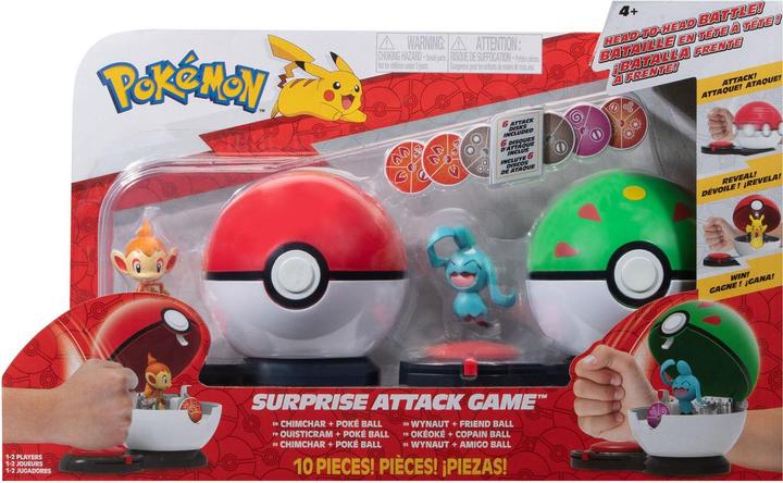 Jazwares Gioco Pokémon Attacco a Sorpresa Panflam con Pokéball vs. Isso con Friend Ball