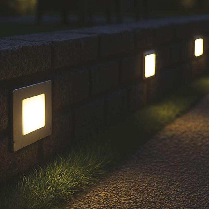 Image du produit Emos Luminaire LED pour escalier - encastré 80×80, 1,5W blanc chaud IP65 (65 lm)