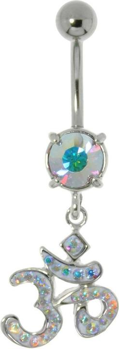 Bijouteria Bauchpiercing (Chirurgenstahl 316L, Kristall, Messing rhodiniert)