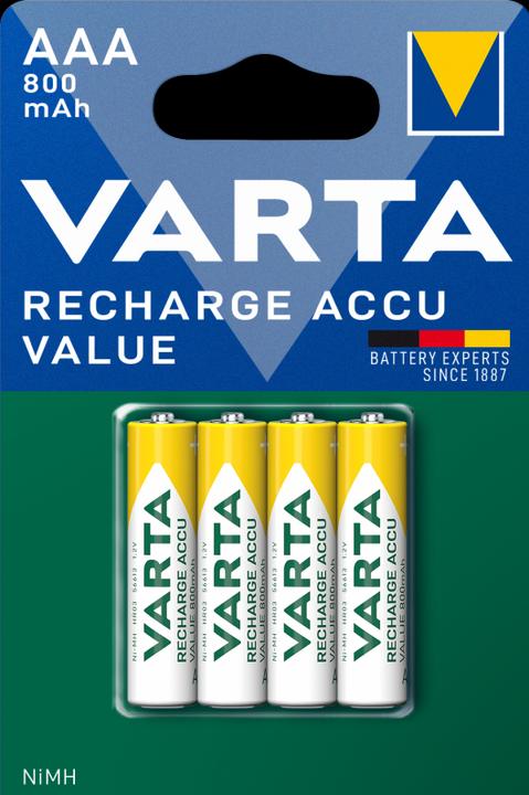 Productafbeelding Varta 56613101404 Oplaadbare batterij Nikkel-metaalhydride (NiMH) (4 Pcs., AAA, 800 mAh)