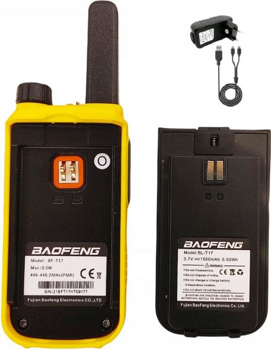 Actual product image Baofeng Walkie-Talkie BF-T17 Yellow (10 km)