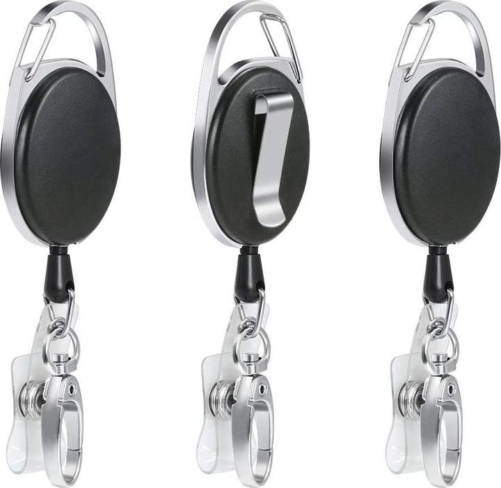 Actual product image Werkstein Anti-Lost Key-Bak Schlüsselanhänger mit Gürtelclip + Kartenhalter 3er Set