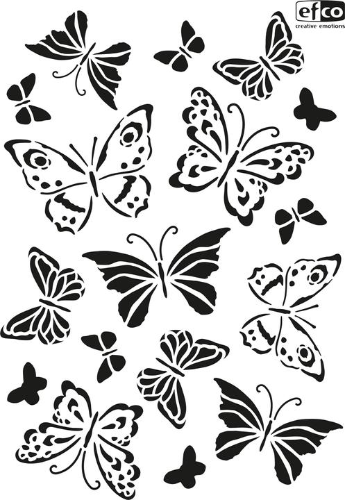 Actual product image Efco Butterflies" stencil, DIN A4, 17 motifs