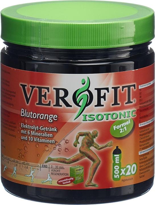 Produktbild VEROFIT ISOTONIC Elektrolyt-Getränk mit 6 Mineralien und 10 Vitaminen Blutorange Plv (Blutorange, 1 Stk., 600 g)