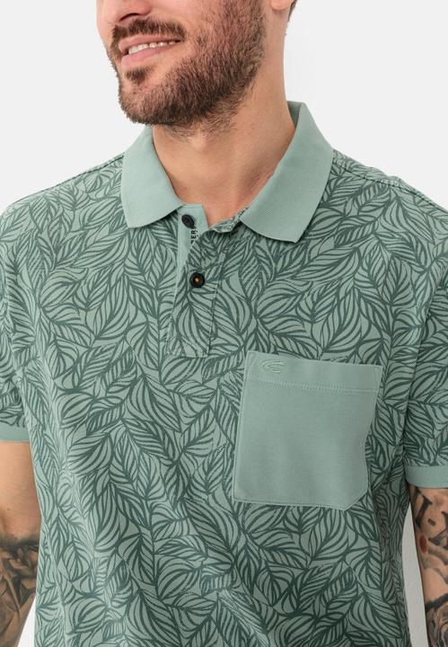 Produktbild Camel Active Piqué Poloshirt aus reiner Baumwolle mit floralem Allover-Print (XL)