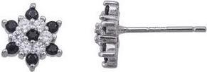Image du produit Passion Boucles D'Oreilles Argent Rhodie - Zirconia - Onyx Synthetique (Argent)