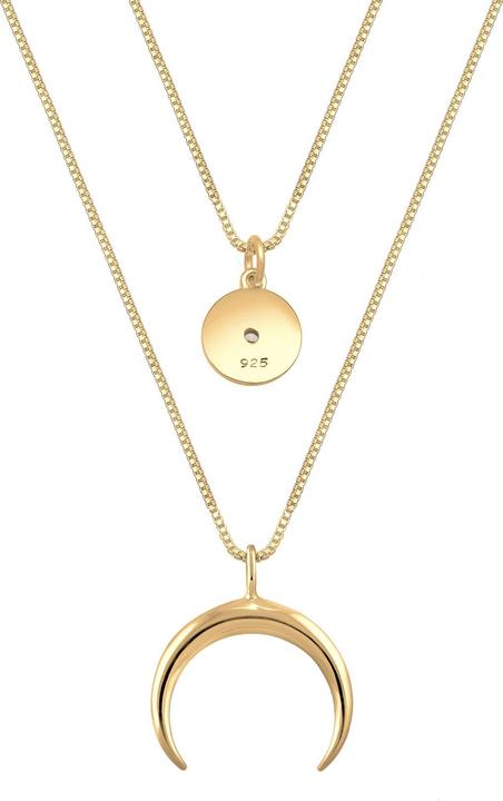 Immagine prodotto Elli Collana Strato Mezzaluna Stella Piastra Zirconia Argento 925 (Argento 925, Zirconia, 45 cm)