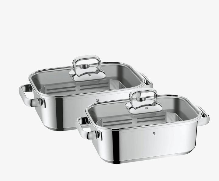 Produktbild WMF Dampfgarer Bräter 6,5l Glasdeckel Garblech Vitalis Aroma Edelstahl Induktion