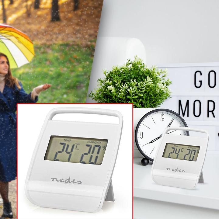 Immagine prodotto Nedis Termometro digitale | Interno | Temperatura ambiente | Umidità ambiente | Bianco