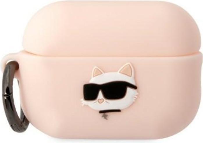 Produktbild Karl Lagerfeld KLAP2RUNCHP AirPods Pro 2 cover pink/pink Silicone Choupette Head 3D (Kopfhörer Tasche)