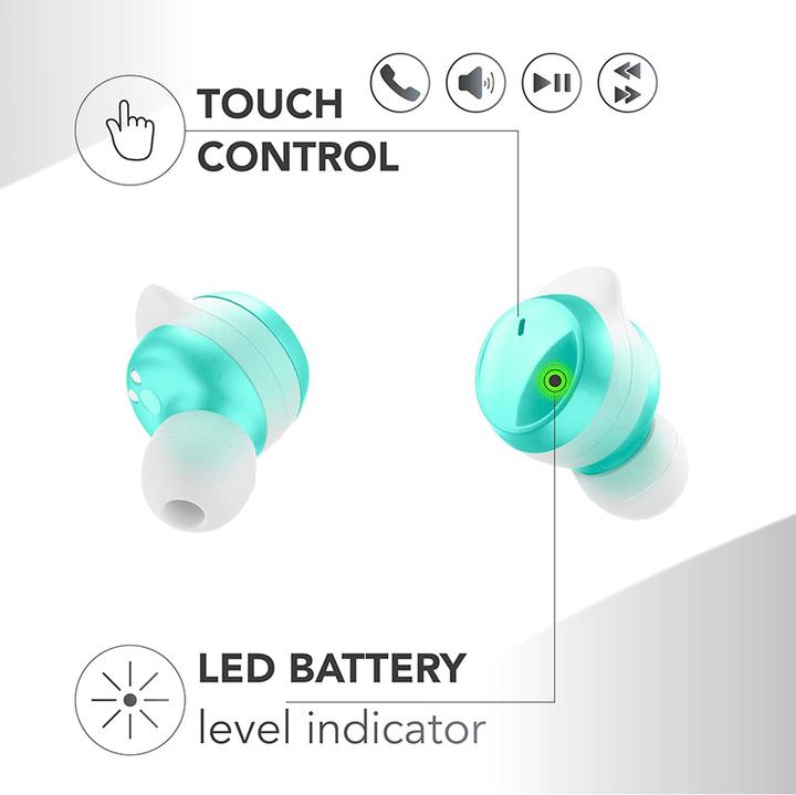 Immagine prodotto Cellularline Music Sound Flow Auricolare Wireless In-ear Musica e Chiamate Bluetooth Verde (Nessuna soppressione del rumore, 25 h, Senza fili)