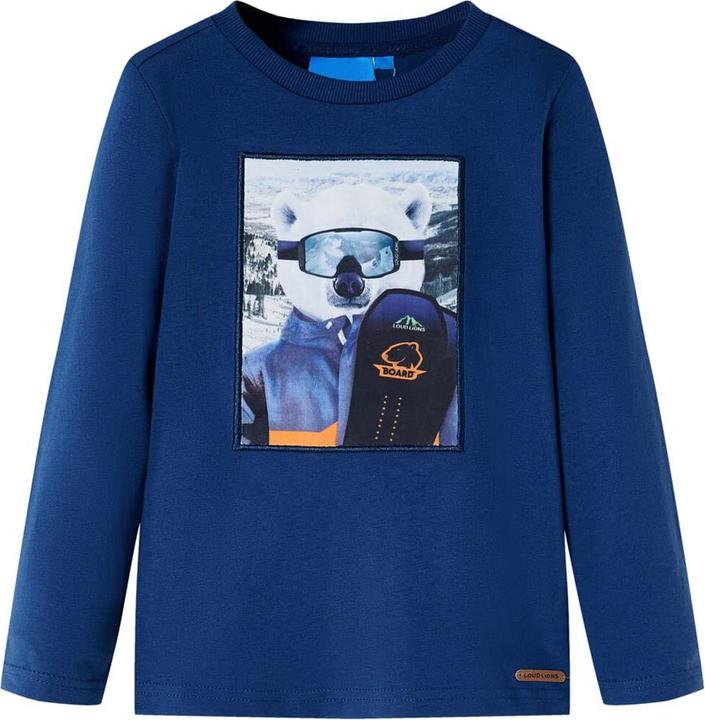 Immagine prodotto VidaXL Camicia da bambino a maniche lunghe blu denim 116,Materiale: 100 (116)