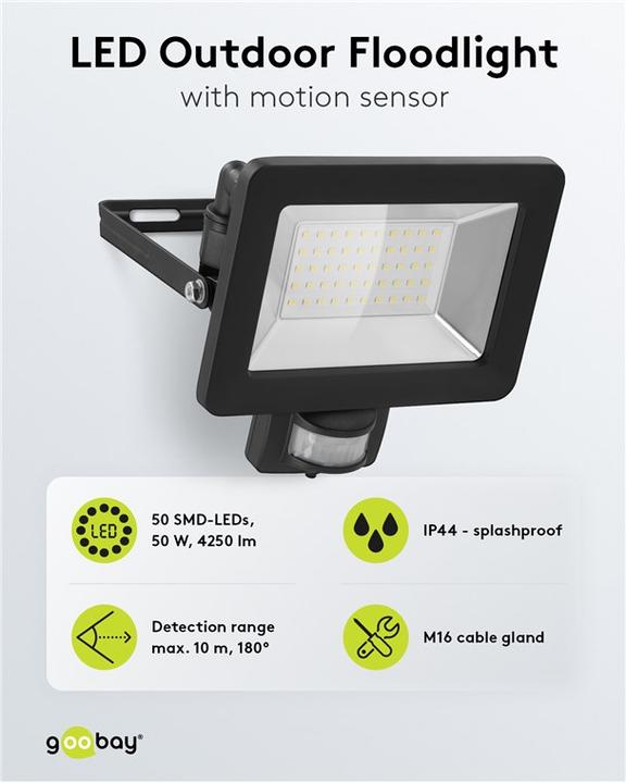 Actual product image Goobay Exterior spotlight (4260 lm, IP44)
