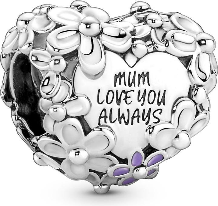 Pandora Charm Mum Daisy Herz (Sterling Silber 925)
