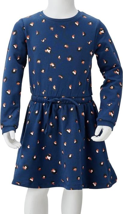 Actual product image VidaXL Children's dress with long sleeves navy blue 128,Material: 95 (128)