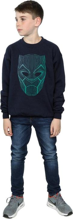 Actual product image Boys Black Panther Tribal Mask Sweatshirt (128)