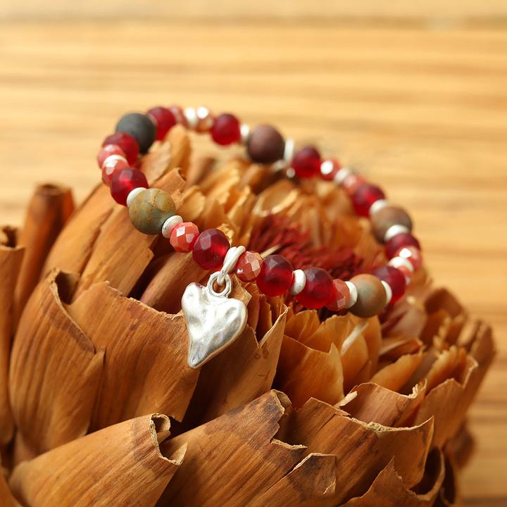 Immagine prodotto Andreani Bracciale con vera pietra lavica (8 cm, Pietre, Metallo)