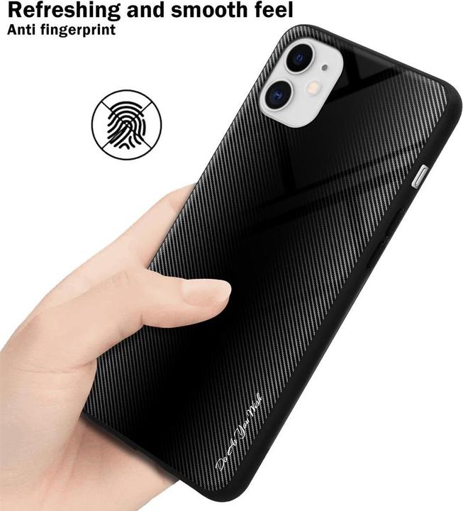 Actual product image Cadorabo TPU Striped Glass Cover (Apple iPhone 11)
