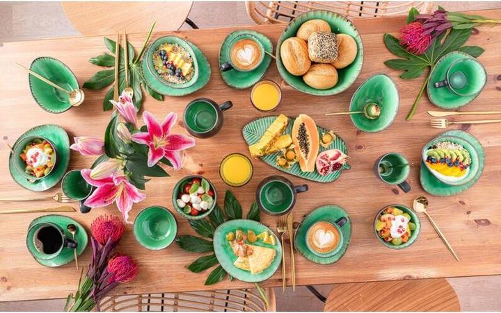 Produktbild Sänger Geschirr Espressotassen Set Palm Beach mit Untertassen (120 ml, 8 x)