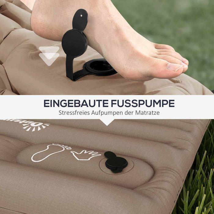 Immagine prodotto Swisshandel24 Materasso ad aria per ospiti, con pompa a pedale, idrorepellente, 195cmx 70cmx10cm, kaki