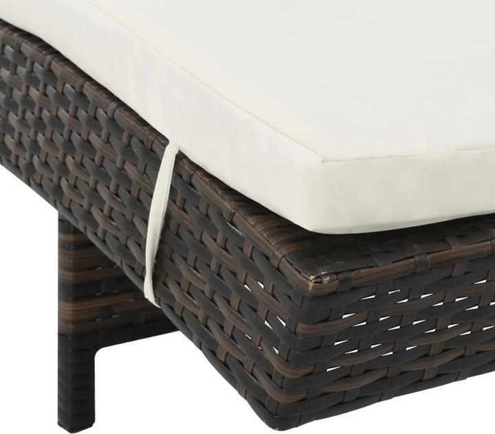 Actual product image VidaXL Sonnenliegen 2 Stk. mit Rollen und Auflagen Poly Rattan (60 cm)