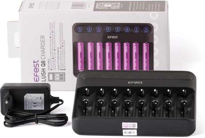 Actual product image Efest Charger Lush Q8 for lithium ion batteries (Chargers without battery)