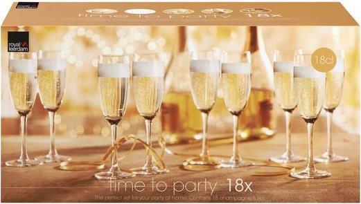 Royal Leerdam Set de flûtes "Time to Party" 18 pièces (18 cl, 18 Verres, Verres à vin rouge, Verres à vin blanc)