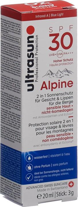 Immagine prodotto Ultrasun Alpino SPF 30 (Stick solare, Crema solare viso, SPF 30, 20 ml, 40 g)