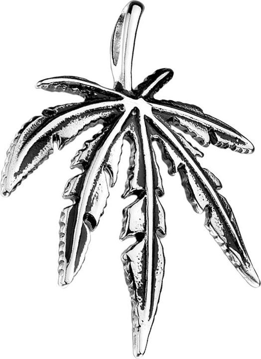 Produktbild Star Piercing Anhänger silber Hanfblatt (Chirurgenstahl 316L)
