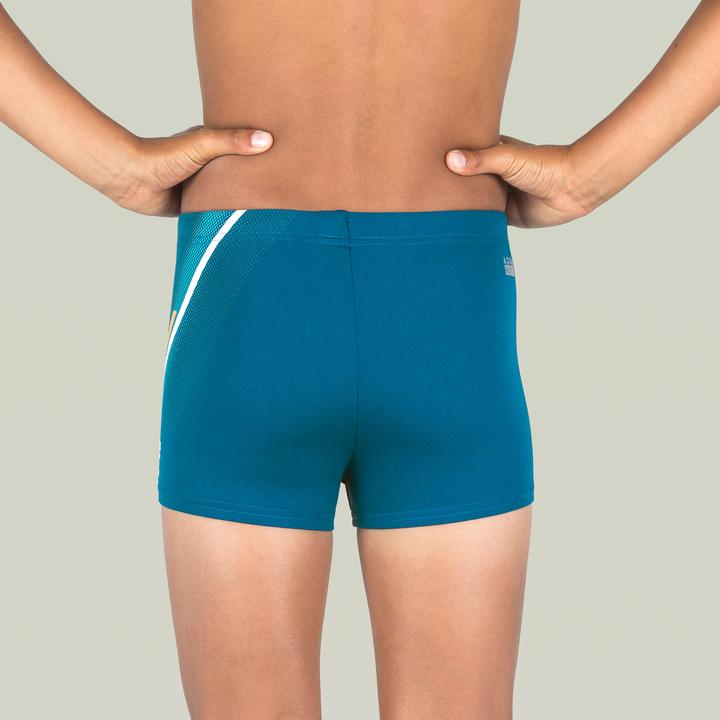 Actual product image Nabaiji Boys' boxer swim trunks - 500 Fitib blue (8, 9, 10)