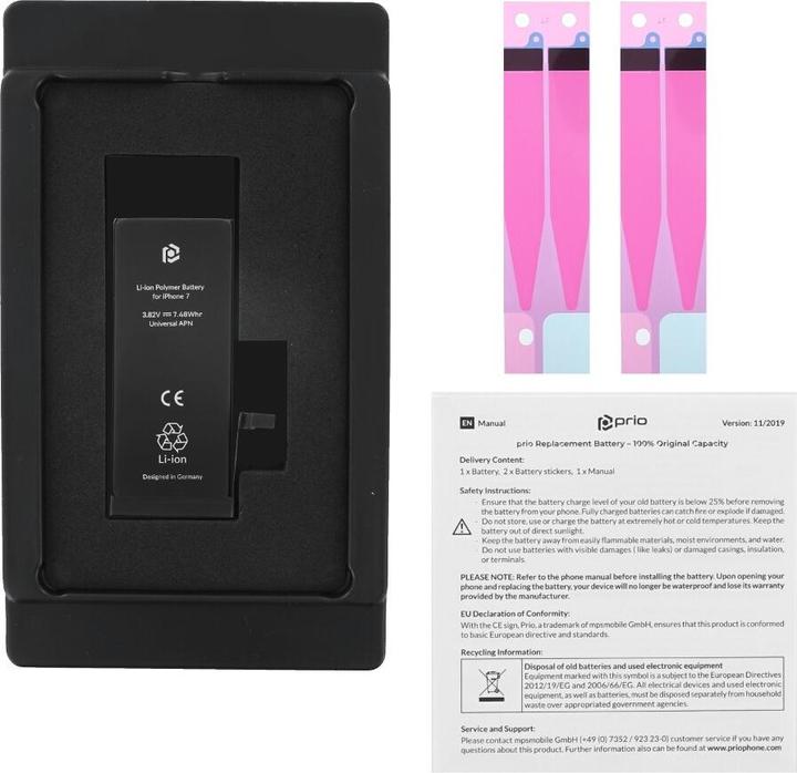Actual product image prio Battery for Apple iPhone 7 (Universal APN)