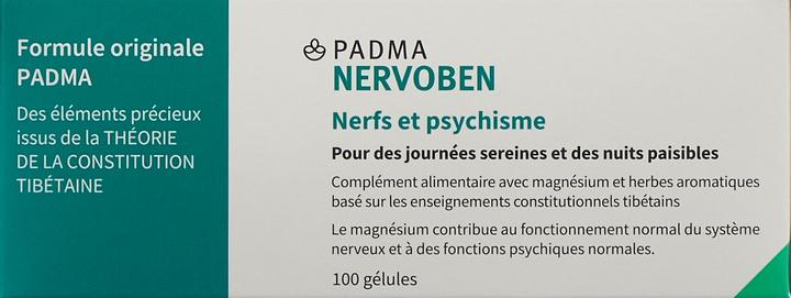 Nährwerte und Zutaten Padma Nervoben (100 Stück, Kapseln, 82 g)