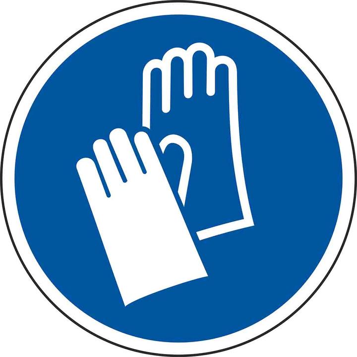 Actual product image Rs Pro Floor marking with pictogram: Wear gloves, vinyl self-adhesive, W 200mm, H 200 mm