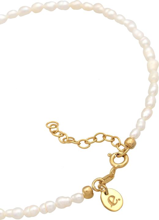 Actual product image Elli PREMIUM Foot Jewellery Freshwater Pearls Classic 925 Silver (Freshwater cultured pearls, Plastic, 925 Sterling silver gold-plated, No stone, 22 cm)