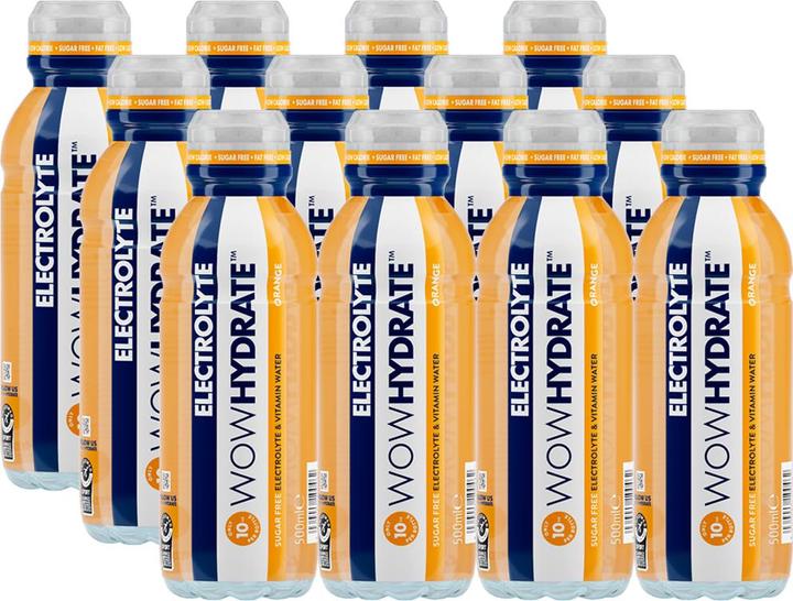 Actual product image Wow Hydrate Electrolyte Water (12 x 500ml) (Orange, 12 x)